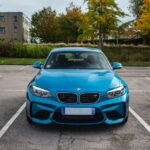 blue BMW vehicle