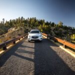 white car on bridge