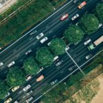 vehicles passing through road